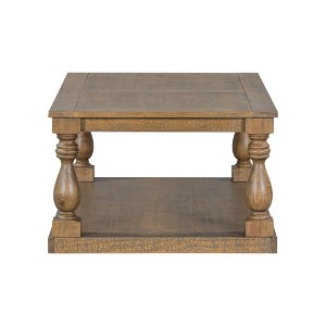 U_STYLE Vintage Coffee Table Featuring Artistic Vase Column Legs and Luxurious Pine Veneer for Timeless Charm - 1 of 4