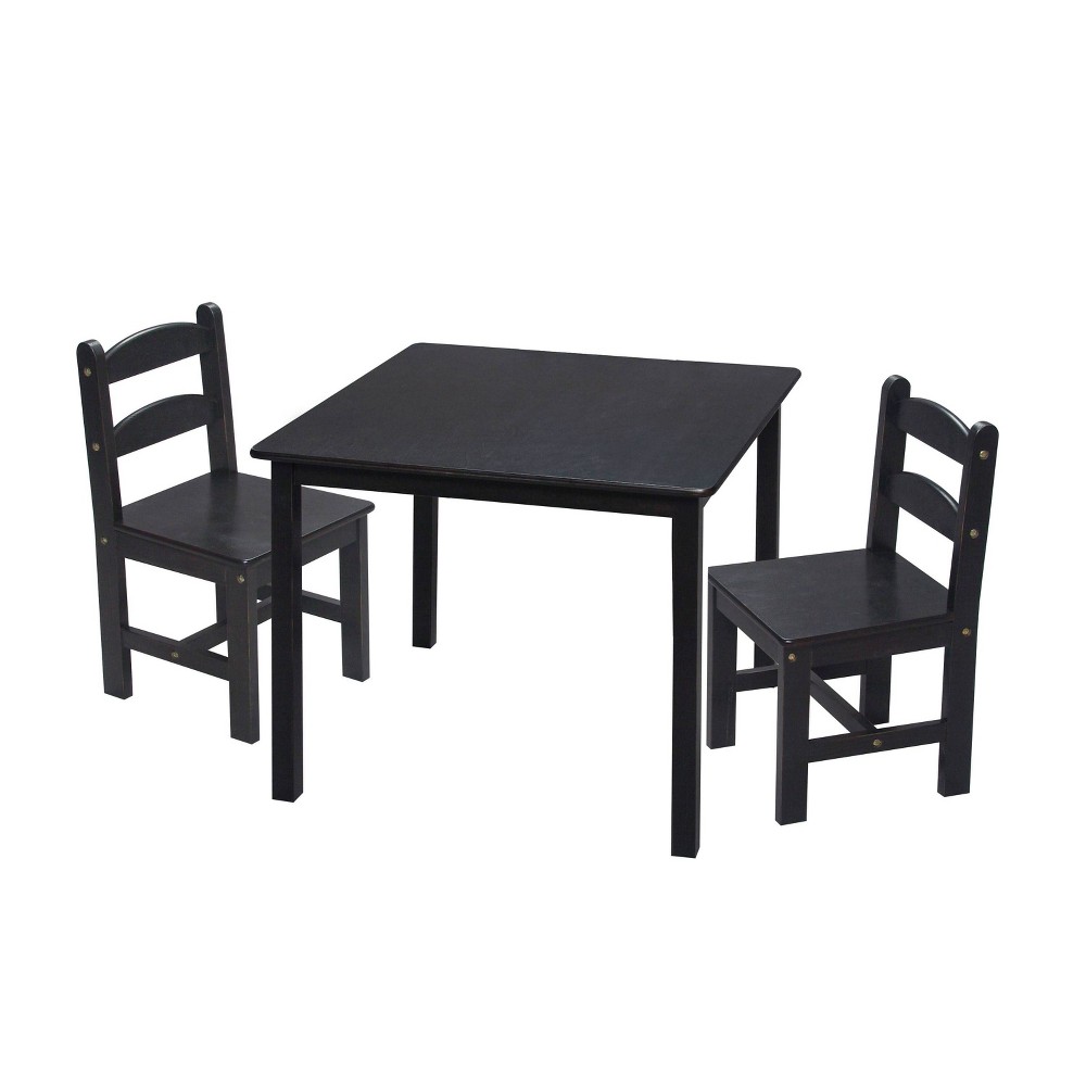 3pc Kids' Square Table and Chair Set Espresso - Gift Mark -  81642446