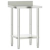vidaXL Kitchen Work Table with Backsplash 21.7"x21.7"x36.6" Stainless Steel - 2 of 4