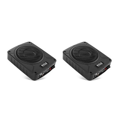 BOSS BAB8 8 Inch 800 Watt Enclosed Amplified Car Subwoofer Box, Black (2 Pack)