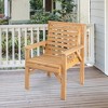 Costway Patio Fir Wood Chair Dining Inclined Backrest Garden Backyard Indoor Natural - image 2 of 4