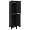 VidaXL Locker Cabinet Black 15 in.x17.7 in.x70.9 in. Steel - 3 of 4