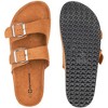Alpine Swiss Womens Double Strap Contour Sandals Slip on Buckle Slides Vegan Leather Footbed Sandal Ergonomic Cork-Inspired Sole Summer Footwear - 4 of 4