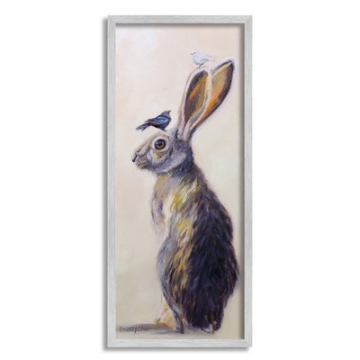 Stupell Industries Minimal Woodland Rabbit with Perched Birds Painting