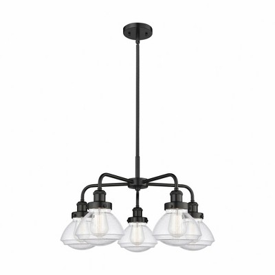 Olean - 5 Light Stem Hung Chandelier In Art Deco Style-13.5 Inches Tall and 24.5 Inches Wide