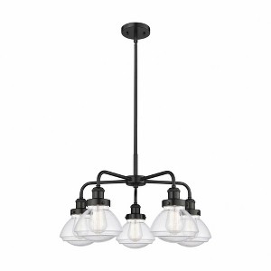 Olean - 5 Light Stem Hung Chandelier In Art Deco Style-13.5 Inches Tall and 24.5 Inches Wide - 1 of 1