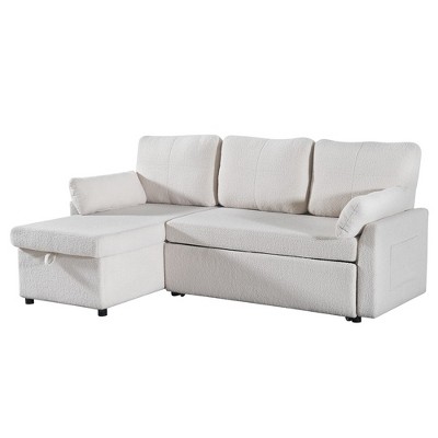 84.2" Sleeper Sofa Bed,Pull Out Sofa Bed with Storage Chaise L Shape Sectional Sofa