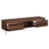 71" Composite Wood & Metal TV Stand with LED Light, 2 Door Storage, and Open Shelf for Living Room - 3 of 4