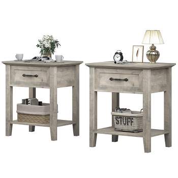 Whizmax Nightstands Set of 2, Night Stands for Bedroom,2 Pack, Gray