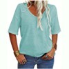 Imily Bela Women's Casual V Neck Half Sleeve Oversized T Shirt Solid Color Basic Top - 2 of 4