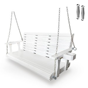 Fortune Candy Wooden Porch Swing 2-Seater/3-Seater for Outdoor Patio Garden Yard (5 ft.) - 1 of 4