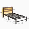 NicBex  Bed Frame with Headboard,LED Lights and Charging Station for Adults,Boys,Girls,Brown/Black - 3 of 4