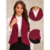 Allegra K Women's Notched Lapel Double Breasted V Neck Sleeveless Suit Vest - 2 of 4