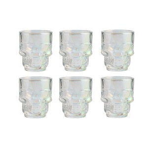 Dura Culina® Set of 6 Skull Shot Glasses – 1.75 oz Glass Novelty Drinkware for Halloween Parties, Cocktail Bars & Home Décor - 1 of 4