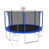 GDFStudio David Outdoor/Indoor Galvanized Steel Ladder Round Trampoline with Enclosure and Basketball Hoop - 2 of 4