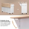 56.5'' Rolling Kitchen Island with Drop Leaf, 5 Drawers, 4 Doors & Wheels, Storage Cart for Kitchen or Dining Room - 4 of 4