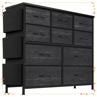 Clothes Dresser with 10 Drawers & Side Pockets – Vertical Storage Organizer, TV Stand