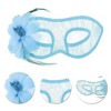 Unique Bargains Halloween Christmas Floral Lace Half Face Party Mask 1 Pc - 3 of 4