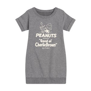 - Peanuts - Good ol' Charlie Brown Graphic Short Sleeve Fleece Dress - 1 of 4