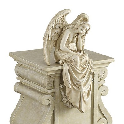 Design Toscano Resting Grace Sitting Angel Statue - Medium, Off-White