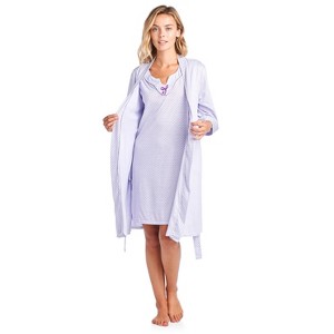 Casual Nights Women's 2 Piece Floral Robe and Gown Set - 1 of 4