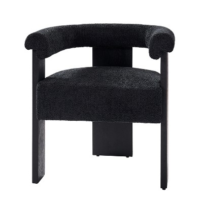 Gerry Boucle Dining Chair With Round Solid Back|ARTFUL LIVING DESIGN