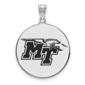 Black Bow Jewelry Sterling Silver Middle Tennessee State Blue Raiders NCAA Extra Large Pendant - 1 of 3