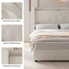 Full/Queen Upholstered Bed Frame w/ 4 Drawers, Charging Station & Wingback Headboard – Storage Platform, No Box Spring - 3 of 4