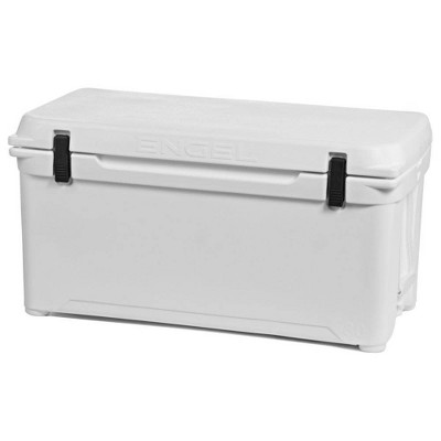 Engel High Performance 74-Quart Portable Durable Rotomolded Airtight 75 Can Hard Cooler and Ice Box for Camping, Sports Events, and Fishing, White