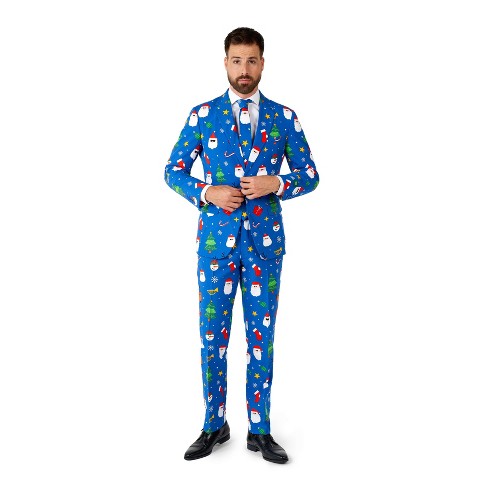 OppoSuits Men's Suit - Fancy Fish - Blue - Size: US 52