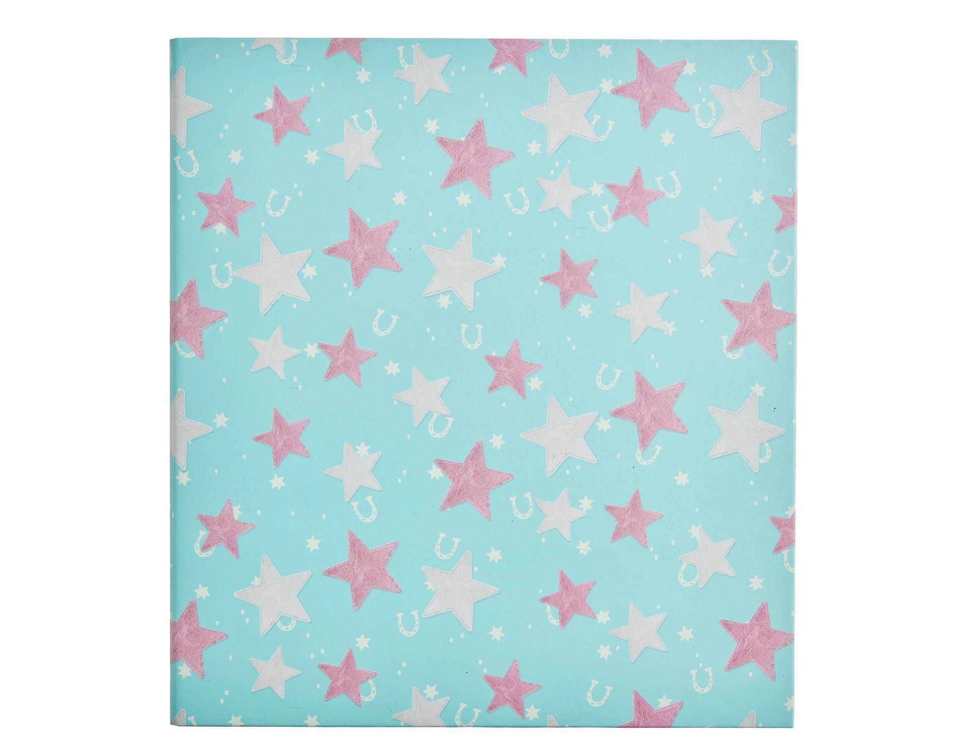 Gartner Studios Howdy Girl U: 2" 3 Ring Binder Suede Stars and Horseshoes Seafoam Green