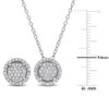 EVERLY JEWELRY | Sterling Silver 1/2ct TW Diamond Cluster Halo Earrings and Necklace Set - 2 of 4