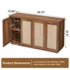 Hommpa 55" 4-Door Rattan Buffet Sideboard Cabinet Multipurpose Dining Room Organizer - 2 of 4