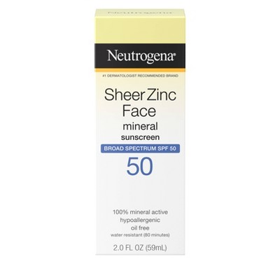 Neutrogena Sheer Zinc Sunscreen Face Lotion - SPF 50 - 2oz