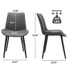 Modern PU Leather Dining Chairs Set of 4, Armless Upholstered Accent Chairs with Black Metal Legs for Kitchen, Dining Room, or Living Room-Tanpinhause - 3 of 4
