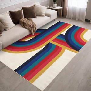 Modern Area Rug, Washable Abstract Accent Carpet with Non-Slip Backing, Soft Low Pile Throw Rug for Living Room Bedroom Office - 1 of 4