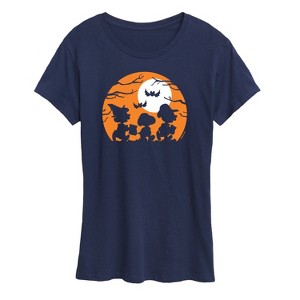 Women's - Peanuts - Trick Or Treat Silhouettes Short Sleeve Graphic T-Shirt - 1 of 4