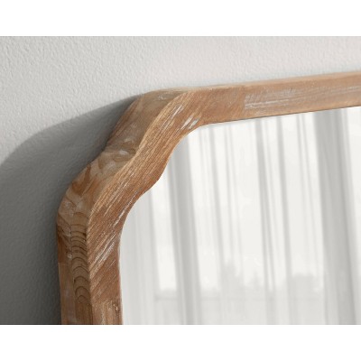 Marston Rustic Brown Solid Wood Rectangular Vanity Mirror