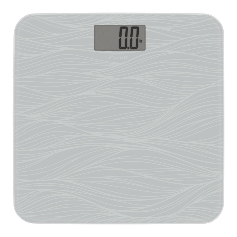 Photos - Scales Glass Waves Bathroom Scale Gray - Escali: Digital, Instant On, 400 lb Capa