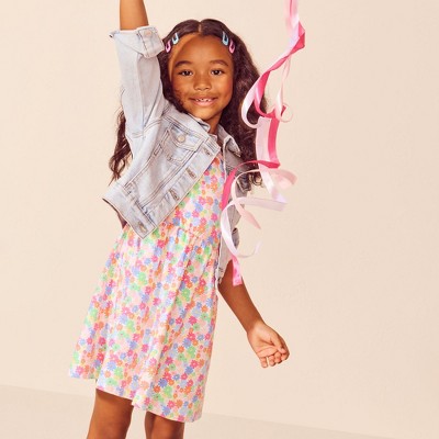 Lands' End Kids Short Sleeve Slub Jersey Tiered Dress