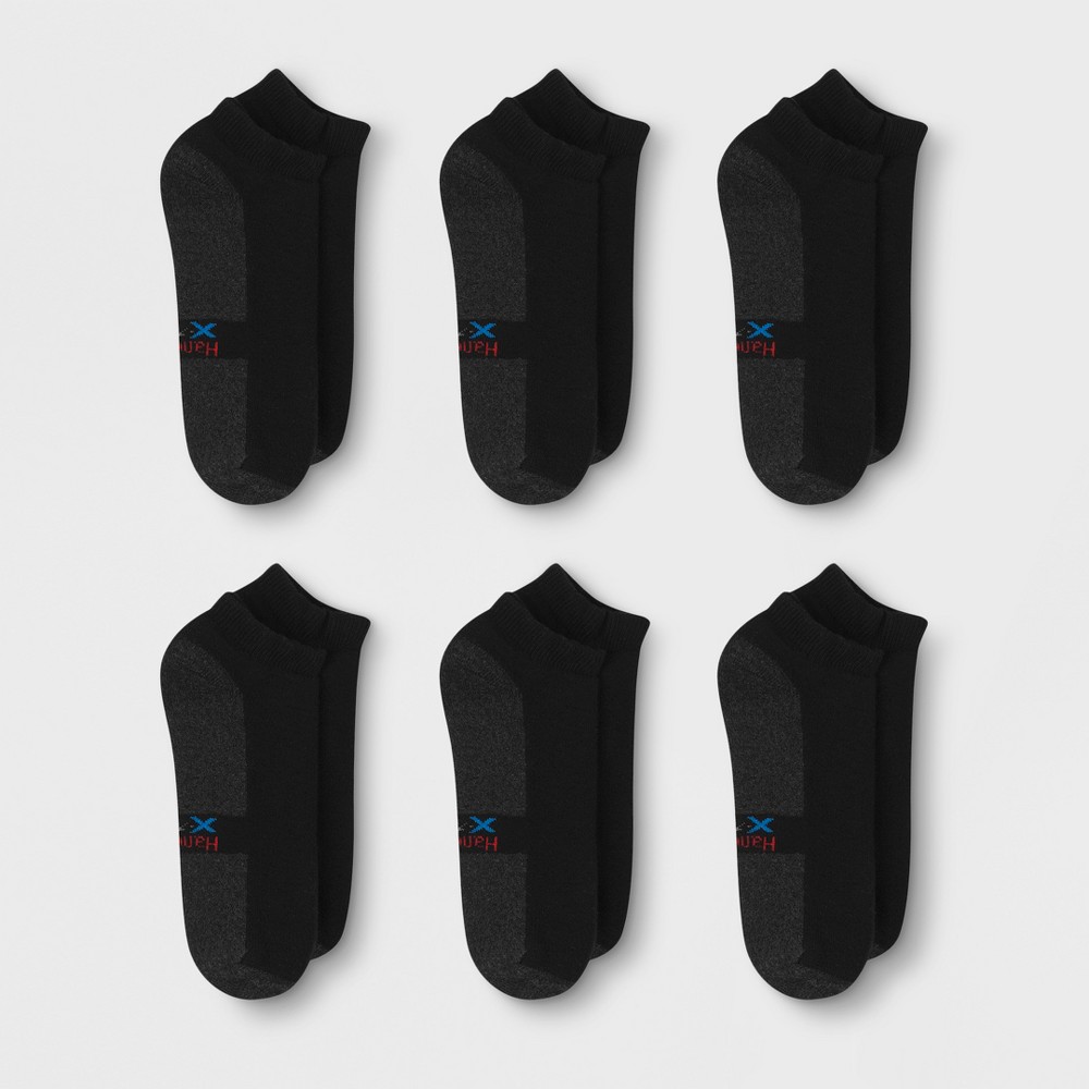 Hanes Premium Men's X-Temp Ultra Cushion Low Cut Socks 6pk - Black