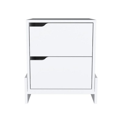 NicBex 17 inch Wide Nightstand with 2 Drawers,Wooden Side Table with Sturdy Base,Modern Bedside Table for Bedroom,Living Room