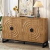 Bella Depot 58.2" Wooden Sideboard Cabinet with Rubberwood Veneer and Adjustable Shelves - 2 of 4