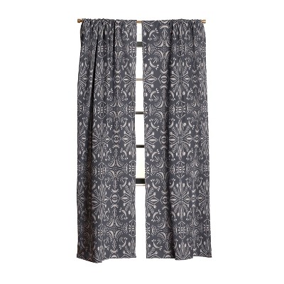 Schatzi Brown Boho Moons Charcoal Set of 2 Panel Blackout Window Curtain - Deny Designs