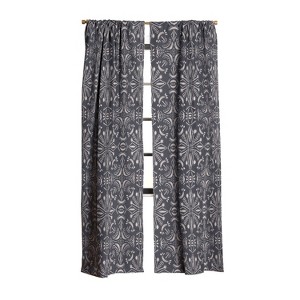 Schatzi Brown Boho Moons Charcoal Set of 2 Panel Blackout Window Curtain - Deny Designs - 1 of 4