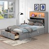 Streamdale Full-Size Hydraulic Platform Bed with Storage and LED Headboard - 2 of 4
