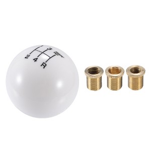 Unique Bargains Car Manual 4 Speed Ball Gear Shift Knob Universal Black with Adapters 1 Set - 1 of 4