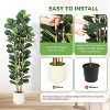 Faux Fiddle Leaf Fig Tree with White Pot, Faux Trees with Artificial Plants Fiddle Leaves Greenery - Lifelike Fake Tree for Home Office Store Room - 3 of 4