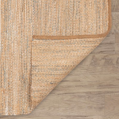 Handwoven Ivory and Natural Jute Stripe Runner Rug