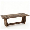 Gulches 70.87" Walnut Executive Computer Desk, Solid Wooden Pedestal, Industrial Home Office Study Workstation? - 4 of 4
